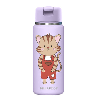 TINY Thermo Kinder Trinkflasche Edelstahl - Katze lila