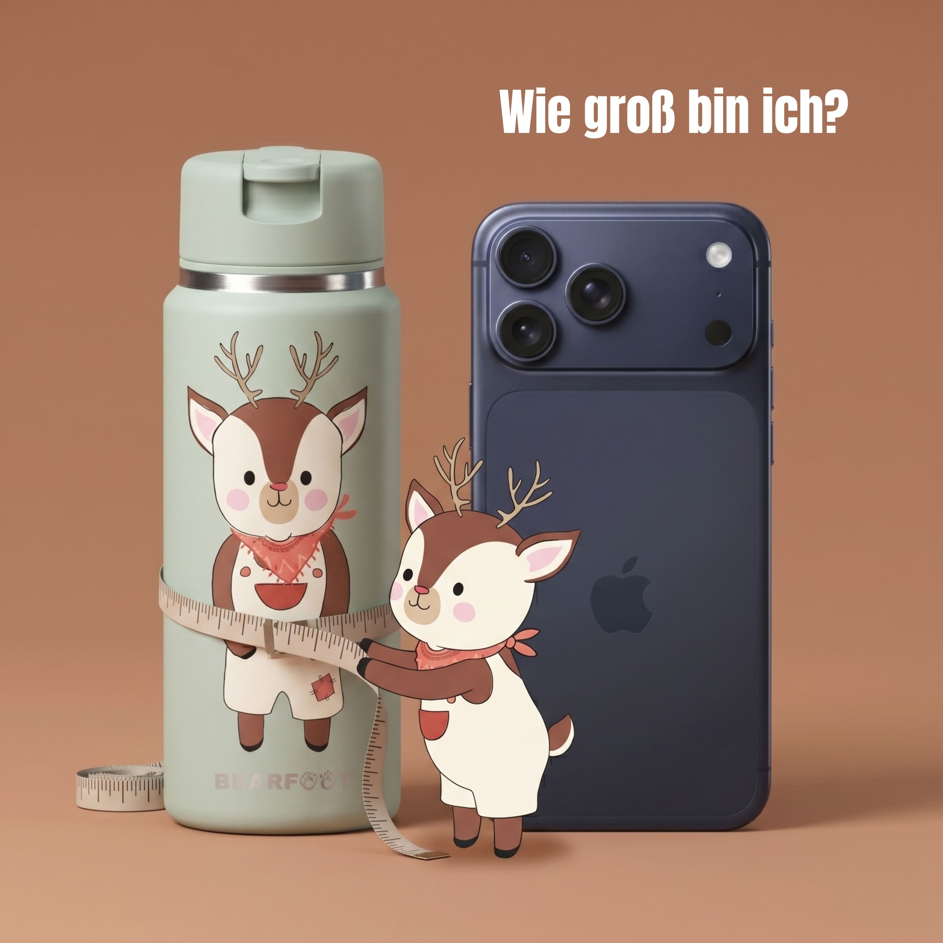 TINY Thermo Kinder Trinkflasche Edelstahl - Reh