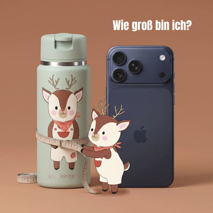 TINY Thermo Kinder Trinkflasche Edelstahl - Reh