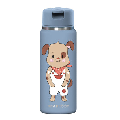 TINY Thermo Kinder Trinkflasche Edelstahl - Hund blau