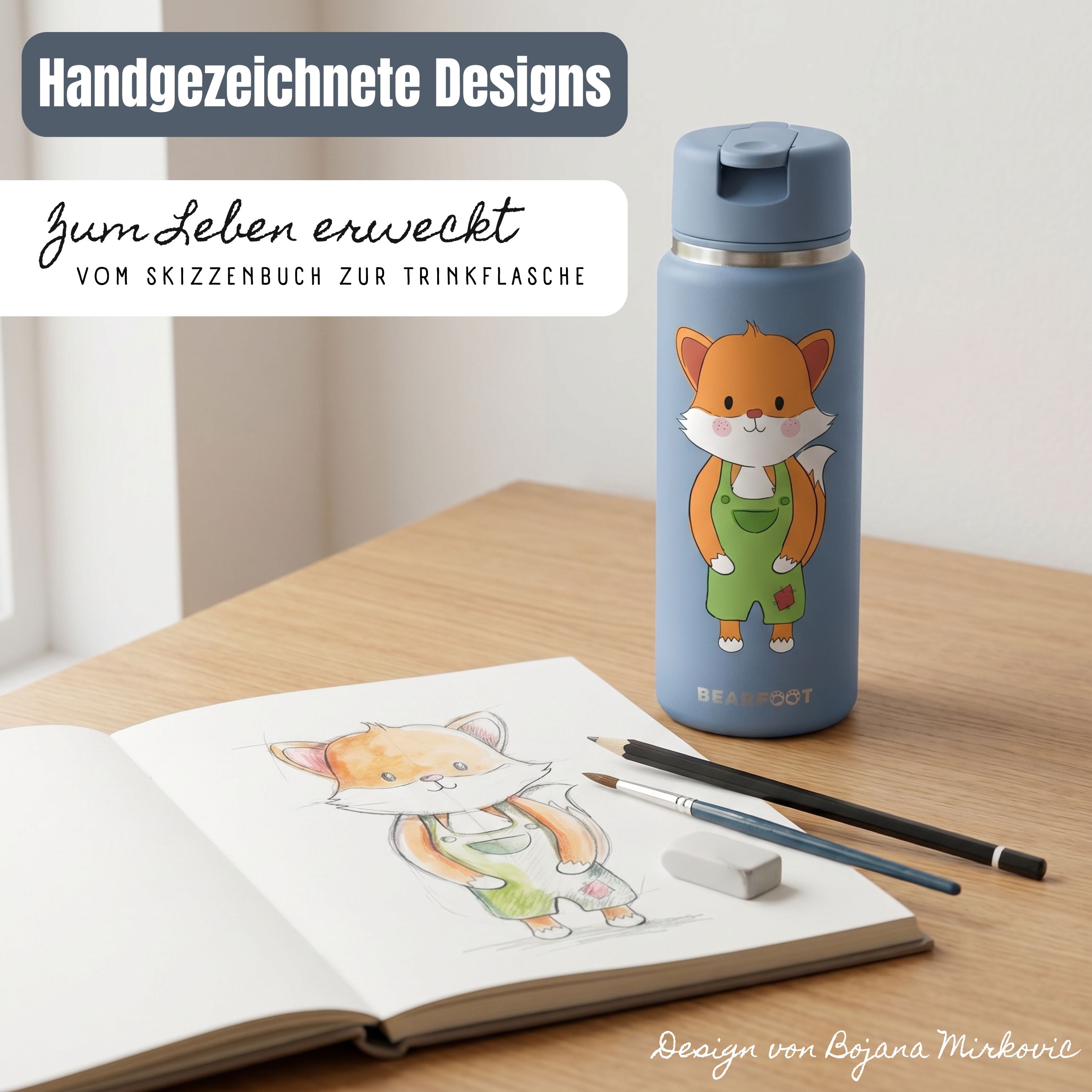 TINY Thermo Kinder Trinkflasche Edelstahl - Fuchs