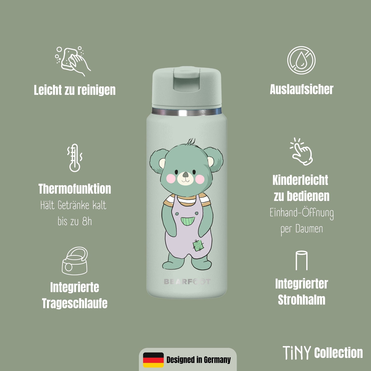 TINY Thermo Kinder Trinkflasche Edelstahl - Koala