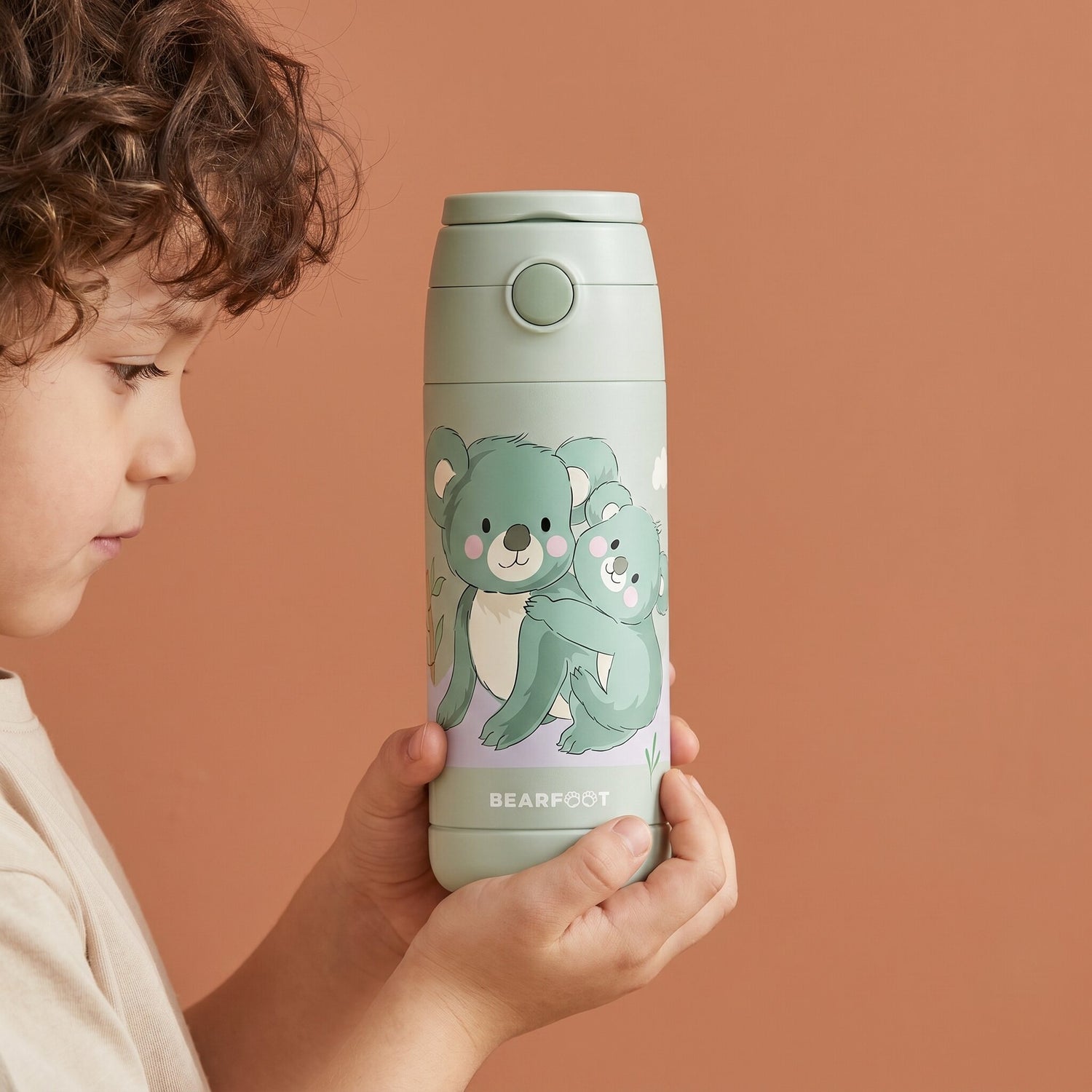 Thermo Kinder Trinkflasche Edelstahl - Koala grün