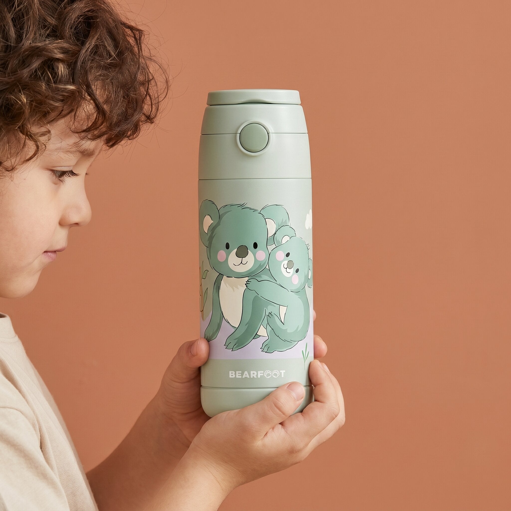 Thermo Kinder Trinkflasche Edelstahl - Koala grün