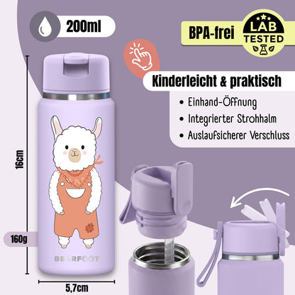 TINY Thermo Kinder Trinkflasche Edelstahl - Lama