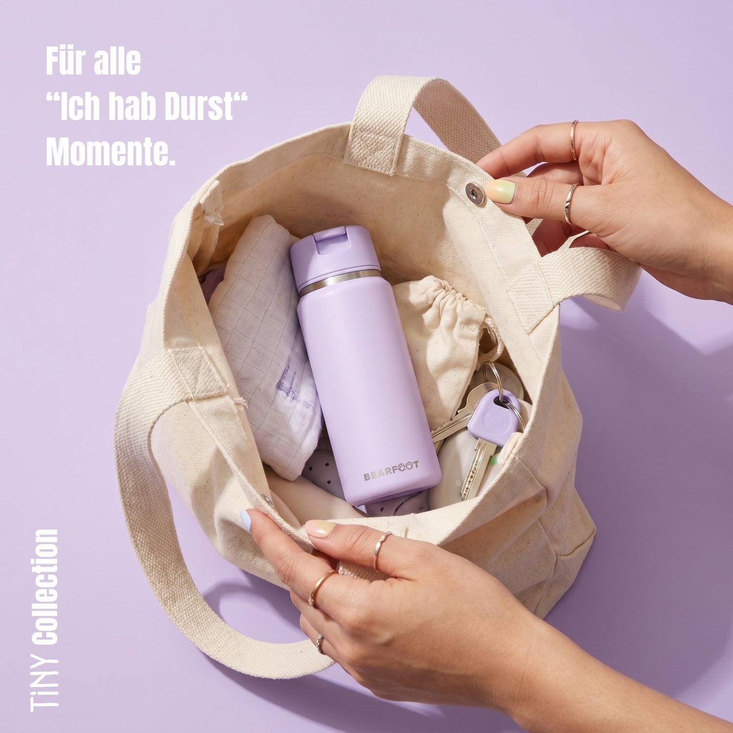 TINY Thermo Kinder Trinkflasche Edelstahl - Lila