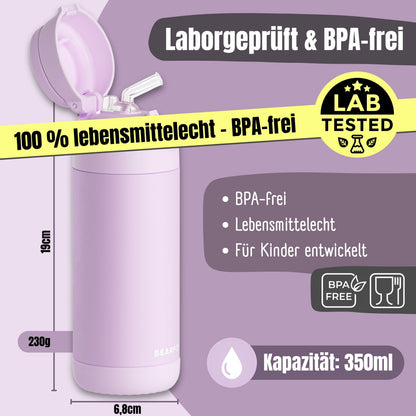 Thermo Kinder Trinkflasche Edelstahl - lila