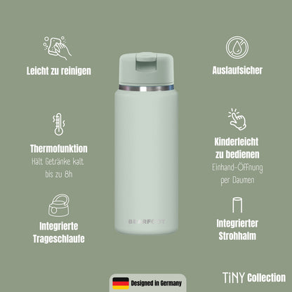 TINY Thermo Kinder Trinkflasche Edelstahl - Grün