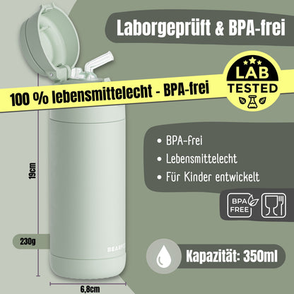Thermo Kinder Trinkflasche Edelstahl - grün