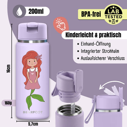 TINY Thermo Kinder Trinkflasche Edelstahl - Meerjungfrau