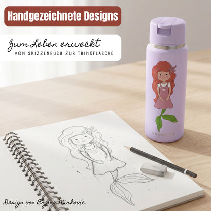 TINY Thermo Kinder Trinkflasche Edelstahl - Meerjungfrau