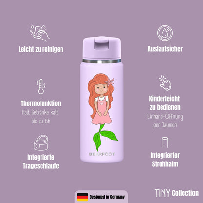TINY Thermo Kinder Trinkflasche Edelstahl - Meerjungfrau