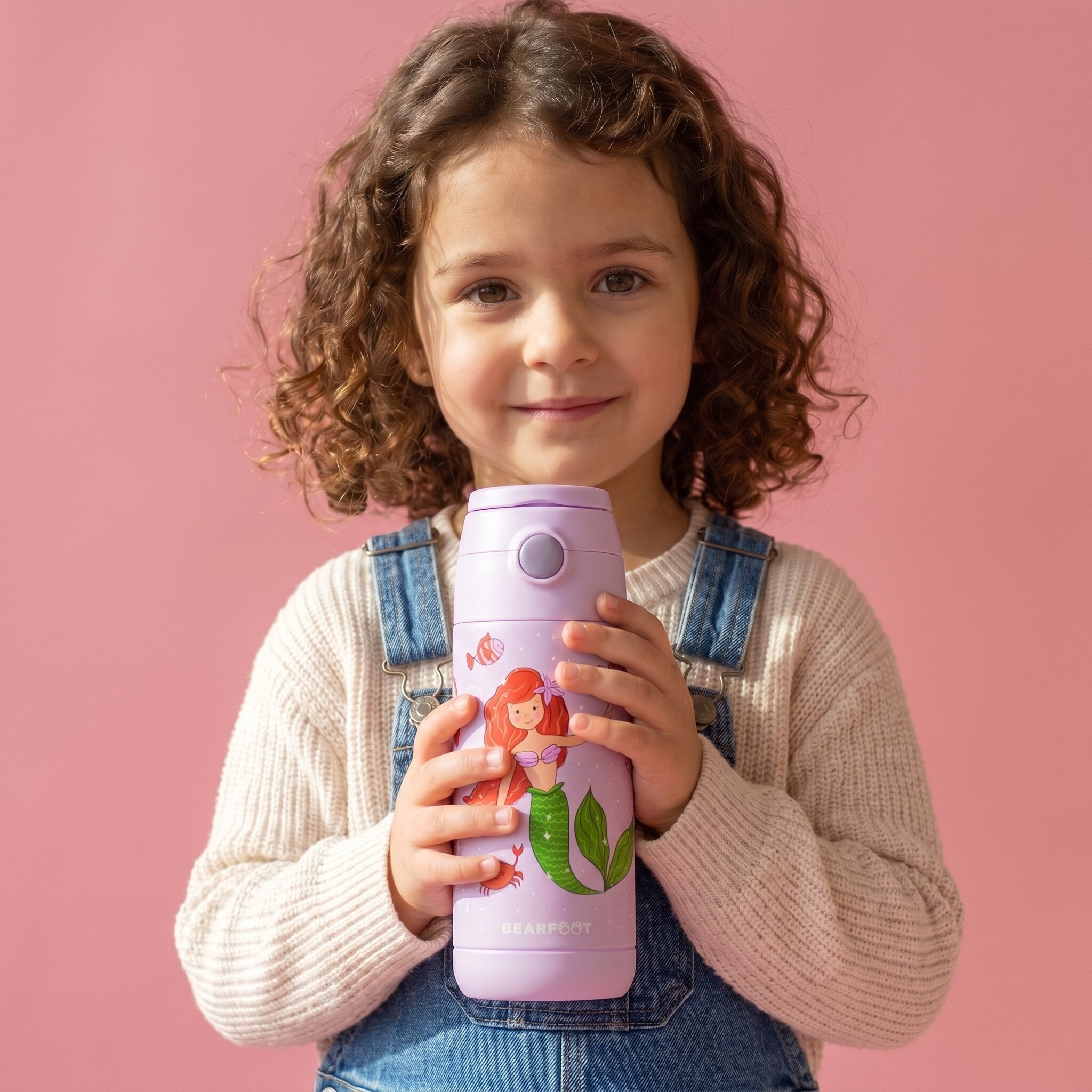 Thermo Kinder Trinkflasche Edelstahl - Meerjungfrau lila
