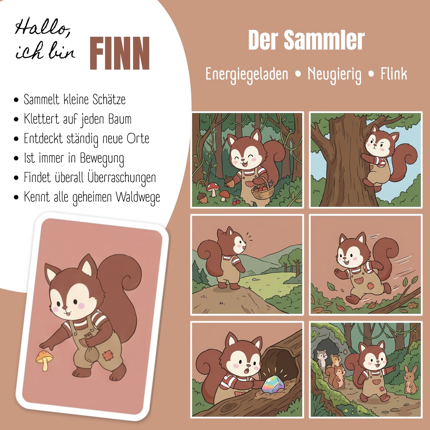 TINY Thermo Kinder Trinkflasche Edelstahl - Eichhörnchen