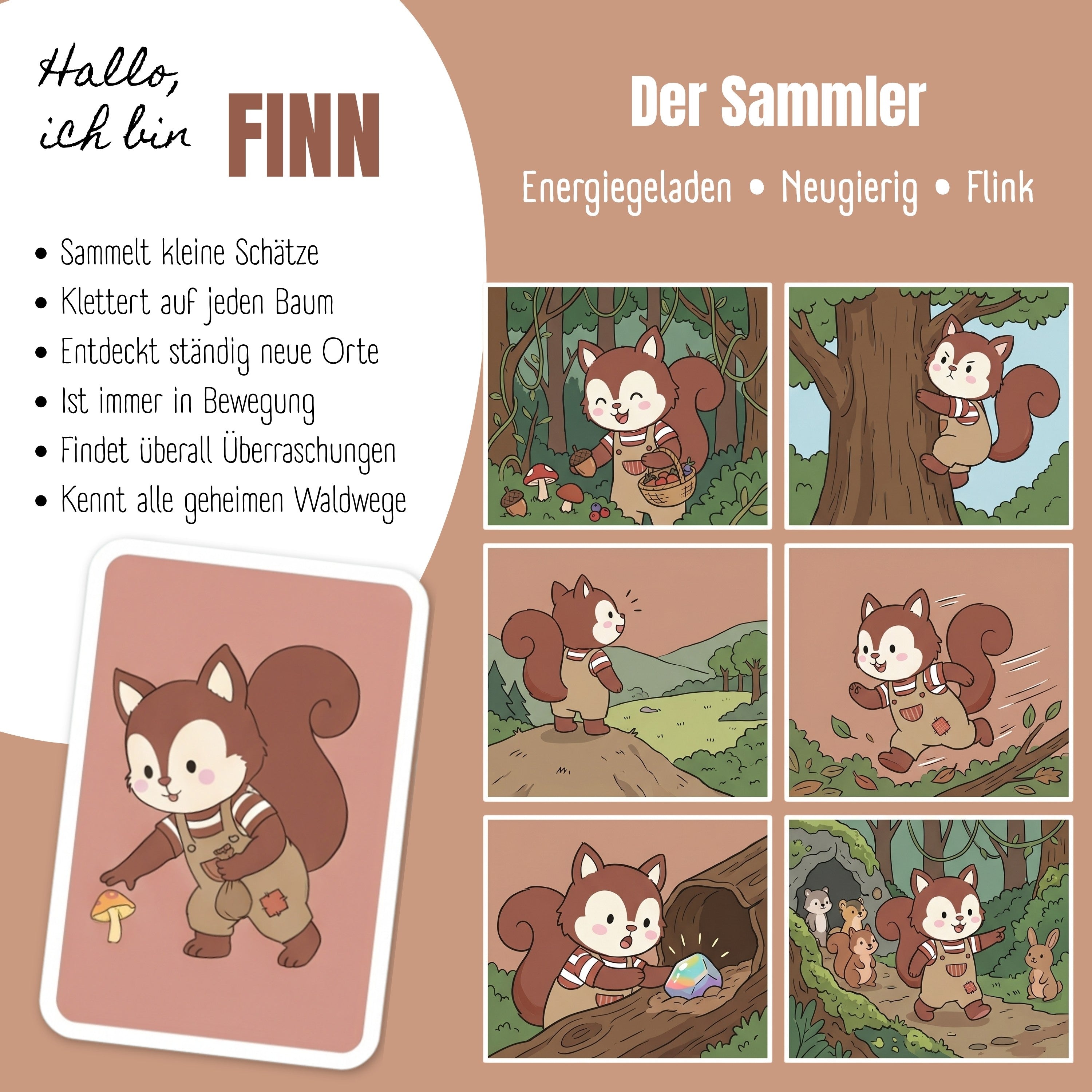 TINY Thermo Kinder Trinkflasche Edelstahl - Eichhörnchen