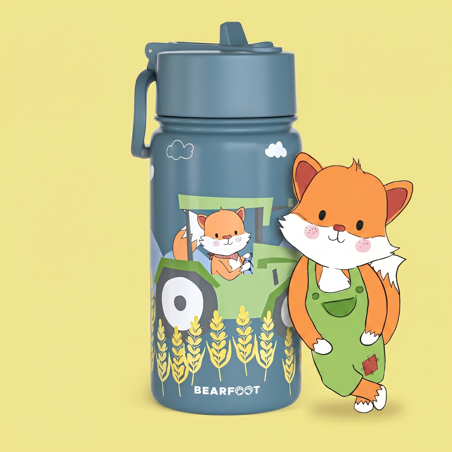 Thermo Kinder Trinkflasche Edelstahl - Traktor