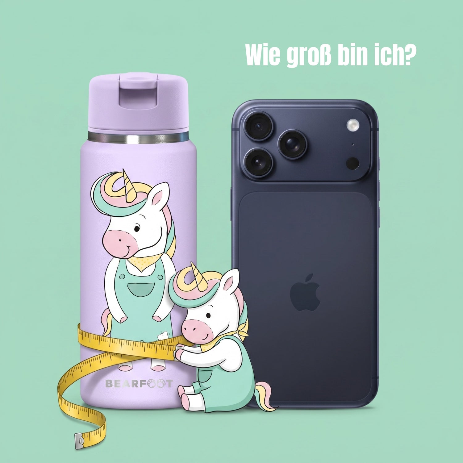 TINY Thermo Kinder Trinkflasche Edelstahl - Einhorn