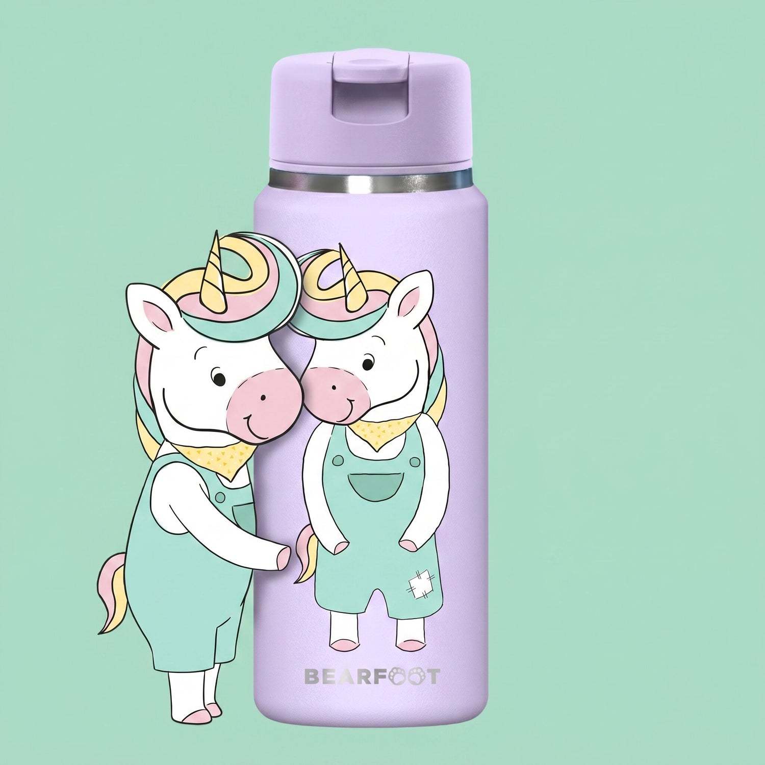 TINY Thermo Kinder Trinkflasche Edelstahl - Einhorn