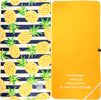 Mikrofaser Strandhandtuch - gelbe Ananas