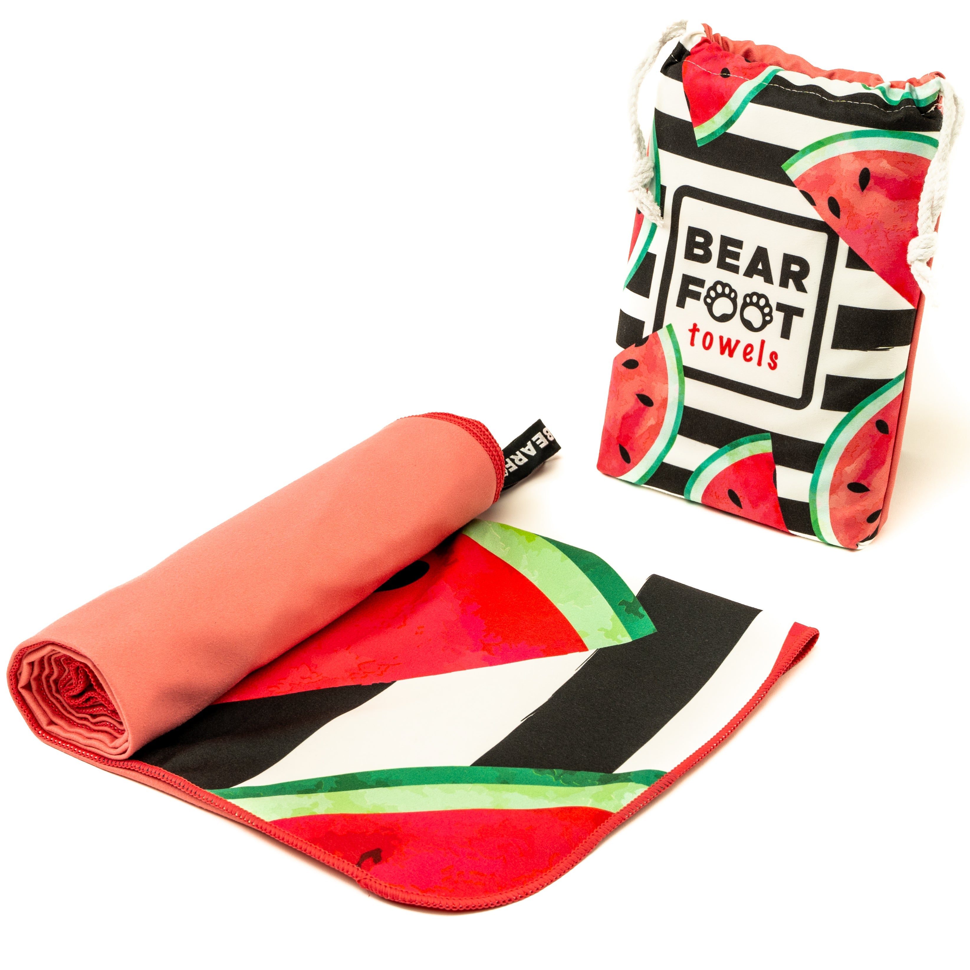 Mikrofiber strandhåndklæde - rød vandmelon