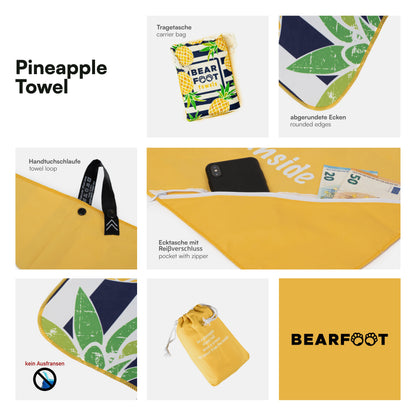 Mikrofaser Strandhandtuch - gelbe Ananas